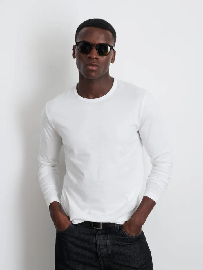 Alex Mill Standard LongSleeve TShirt In Slub Cotton White Men Tees Polos