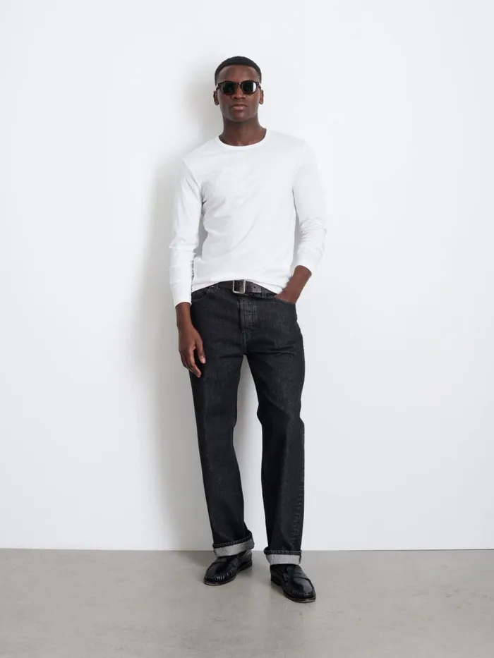 Alex Mill Standard LongSleeve TShirt In Slub Cotton White Men Tees Polos