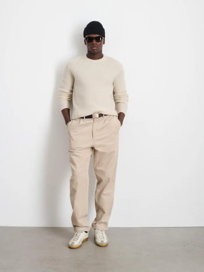 Alex Mill Standard Pleated Pant In Corduroy Cloud Grey Men Pants