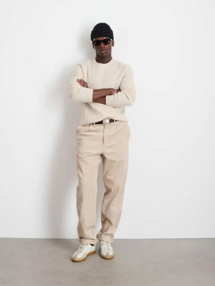 Alex Mill Standard Pleated Pant In Corduroy Cloud Grey Men Pants