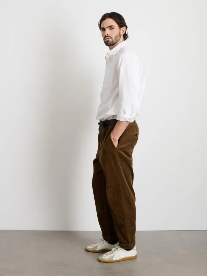 Alex Mill Standard Pleated Pant In Corduroy Saddle Men Suiting Blazers