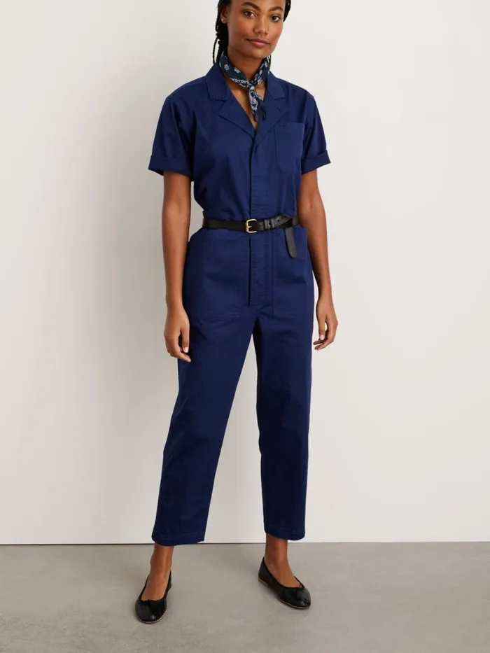 Alex Mill Standard Short Sleeve Jumpsuit Dark Navy Women Jumpsuits