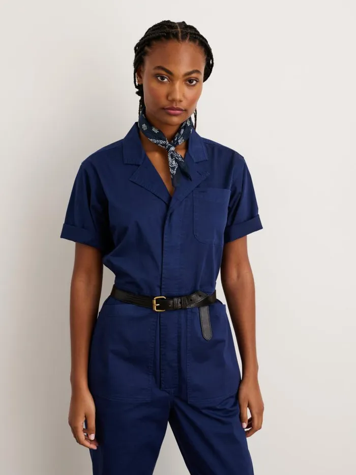 Alex Mill Standard Short Sleeve Jumpsuit Dark Navy Women Jumpsuits