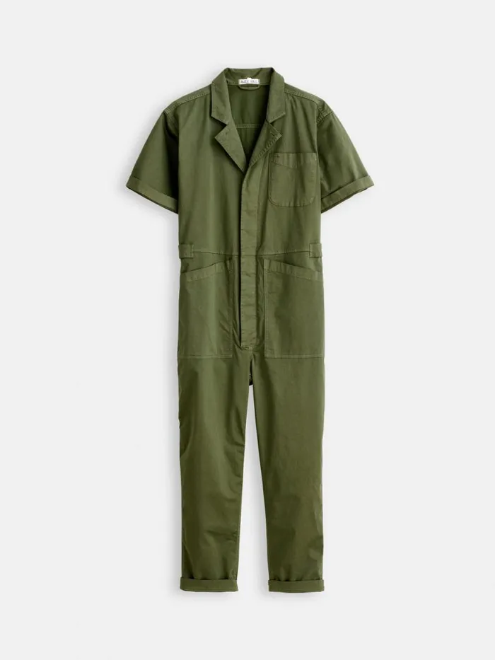Alex Mill Standard Short Sleeve Jumpsuit Faded Olive Women Jumpsuits
