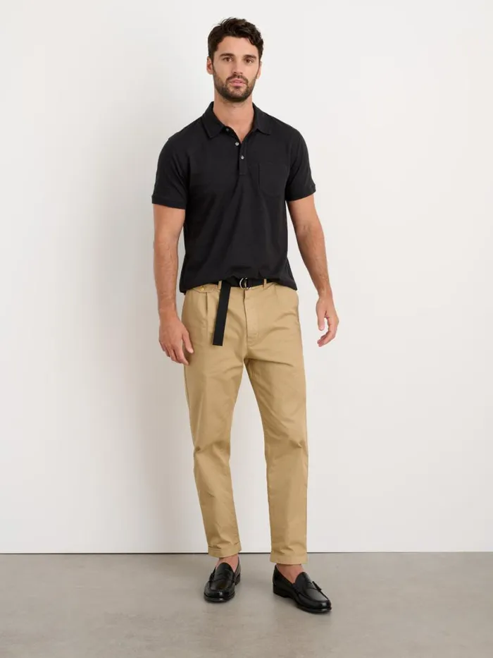 Alex Mill The Standard Polo In Slub Cotton Black Men Tees Polos