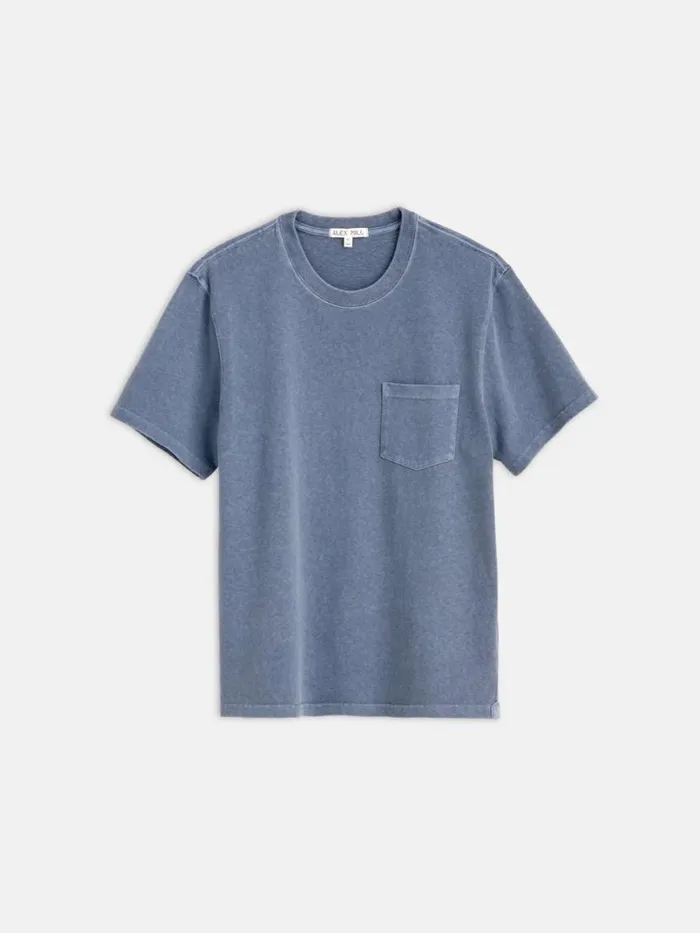 Alex Mill Vintage Wash Pocket Tee Faded Blue Men Tees Polos