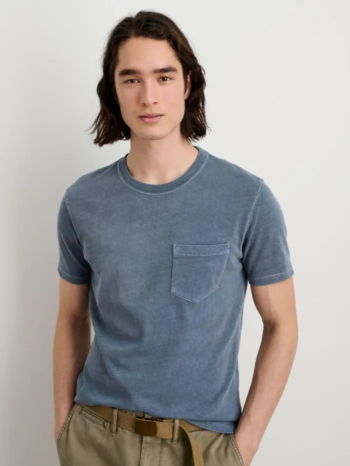 Alex Mill Vintage Wash Pocket Tee Faded Blue Men Tees Polos