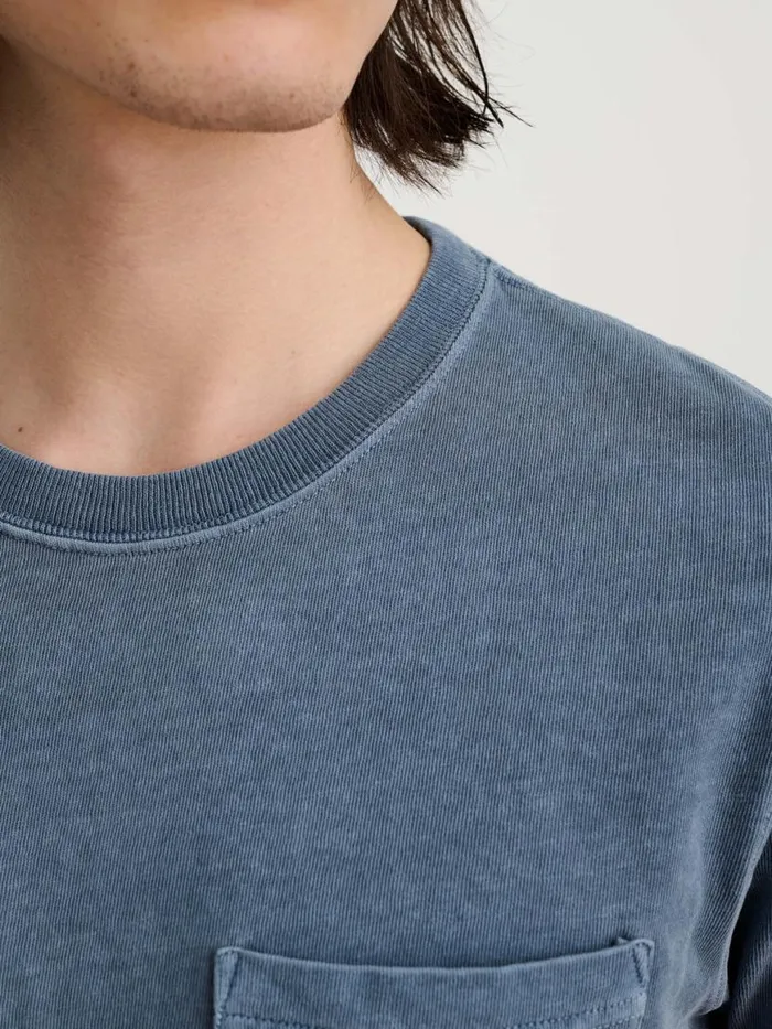 Alex Mill Vintage Wash Pocket Tee Faded Blue Men Tees Polos