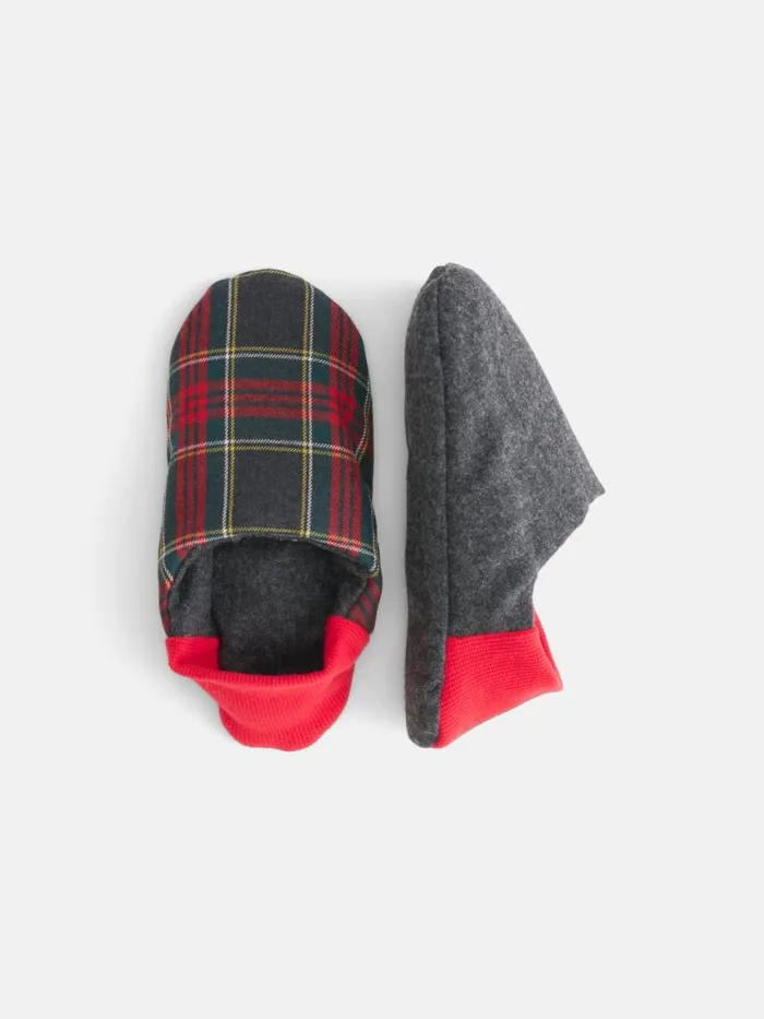 Alex Mill Wool Plaid House Shoes Red Men Accessories
