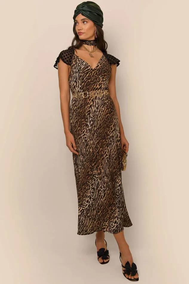Angelina Bohemia Leopard Spot Mix Women RIXO Dresses