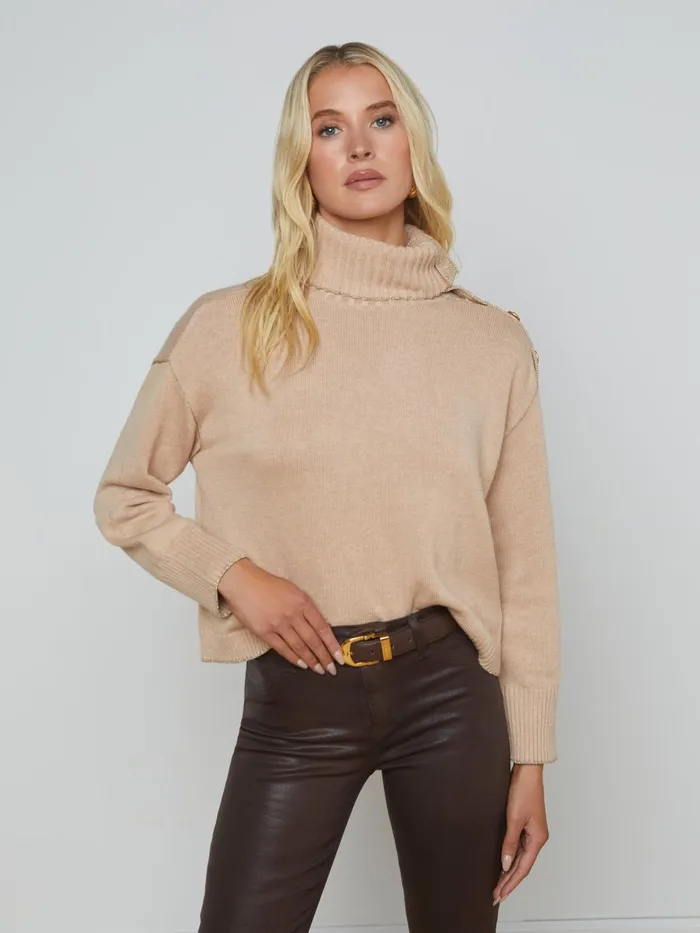 Apple Turtleneck Oatmealgold Women L039Agence Knitwear