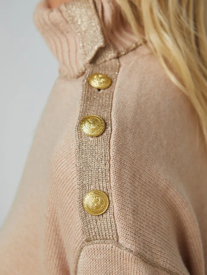 Apple Turtleneck Oatmealgold Women L039Agence Knitwear