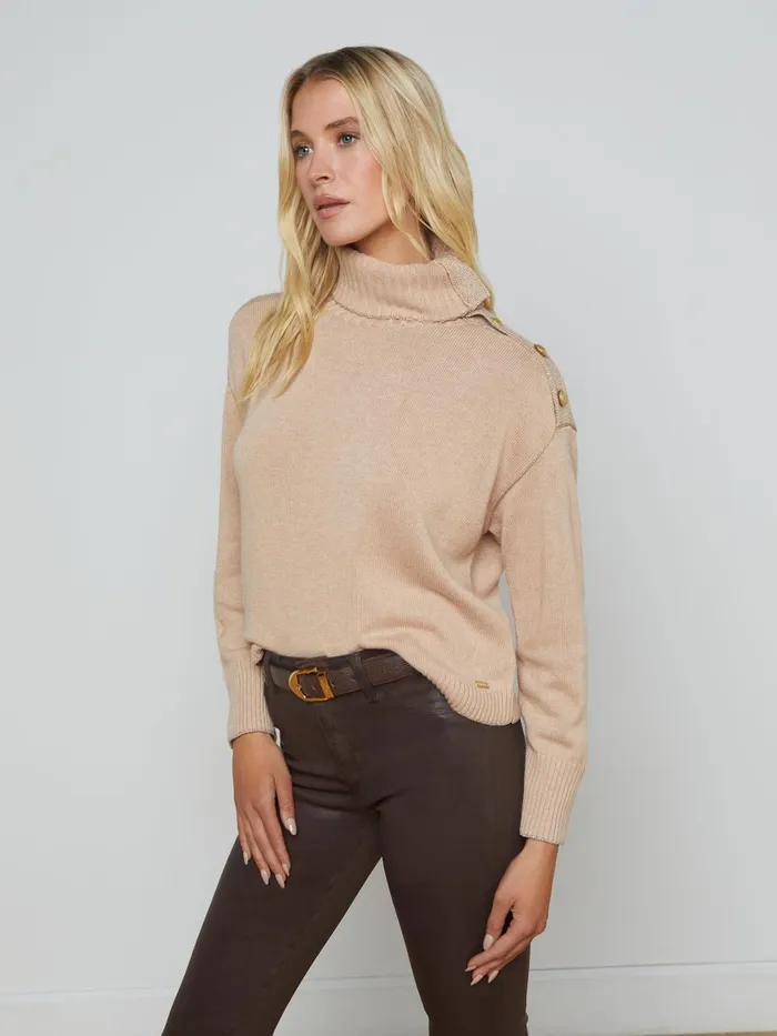 Apple Turtleneck Oatmealgold Women L039Agence Knitwear