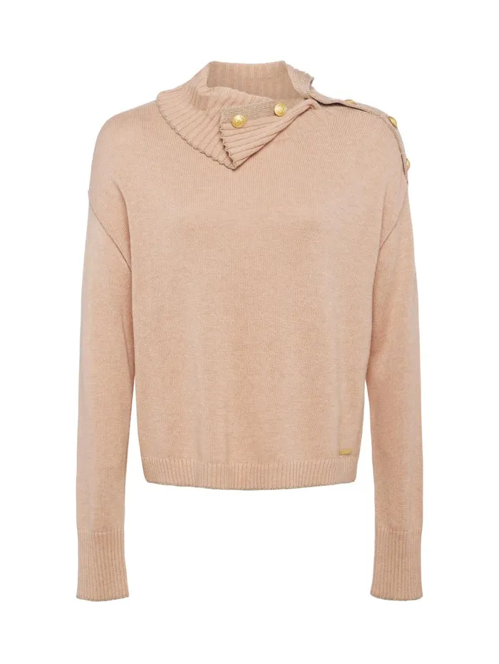 Apple Turtleneck Oatmealgold Women L039Agence Knitwear