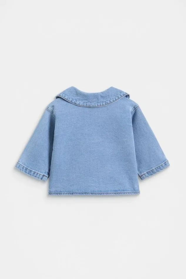 Baby Jackets and Vests Seed Heritage Collar Denim Jacket Clean Blue Wash