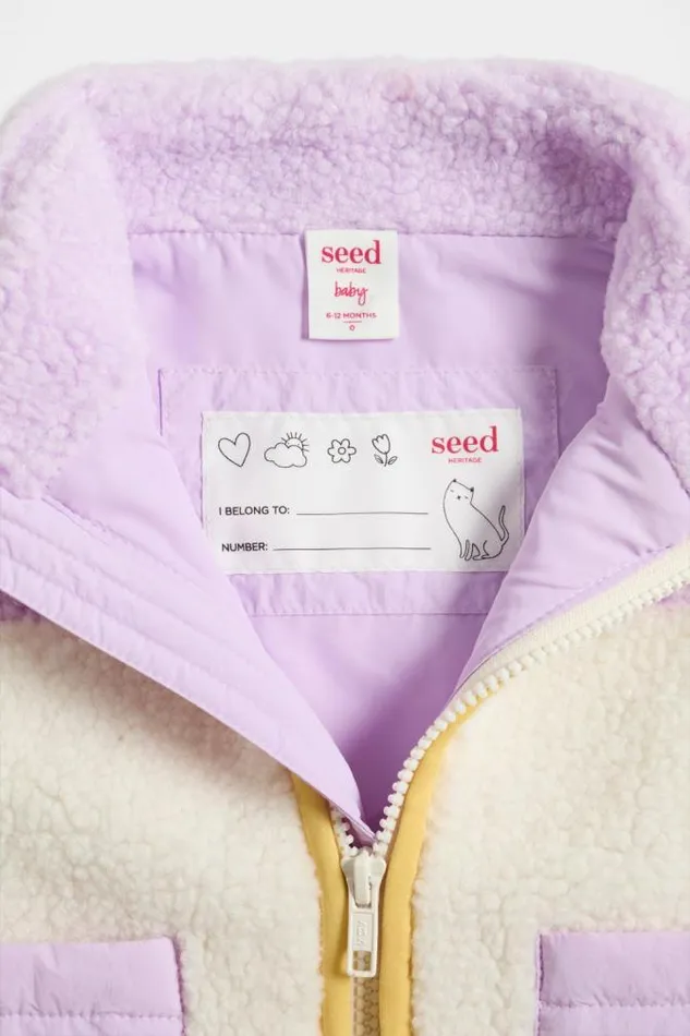 Baby Jackets and Vests Seed Heritage Spliced Teddy Vest Multi