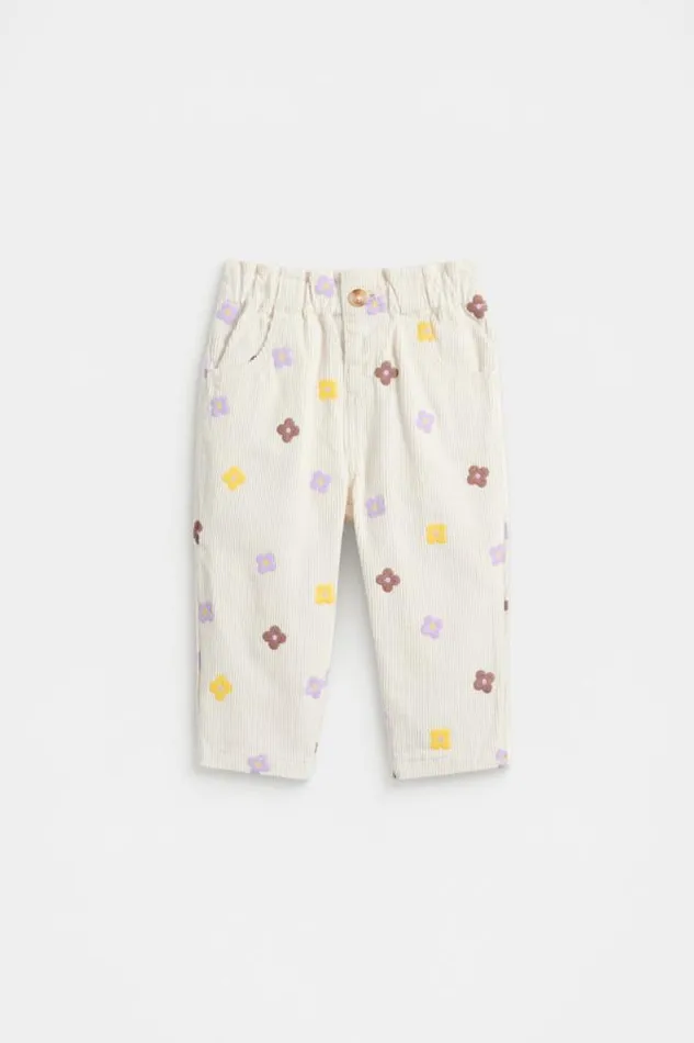 Baby Pants Seed Heritage Embroidered Cord Pant Classic Cream