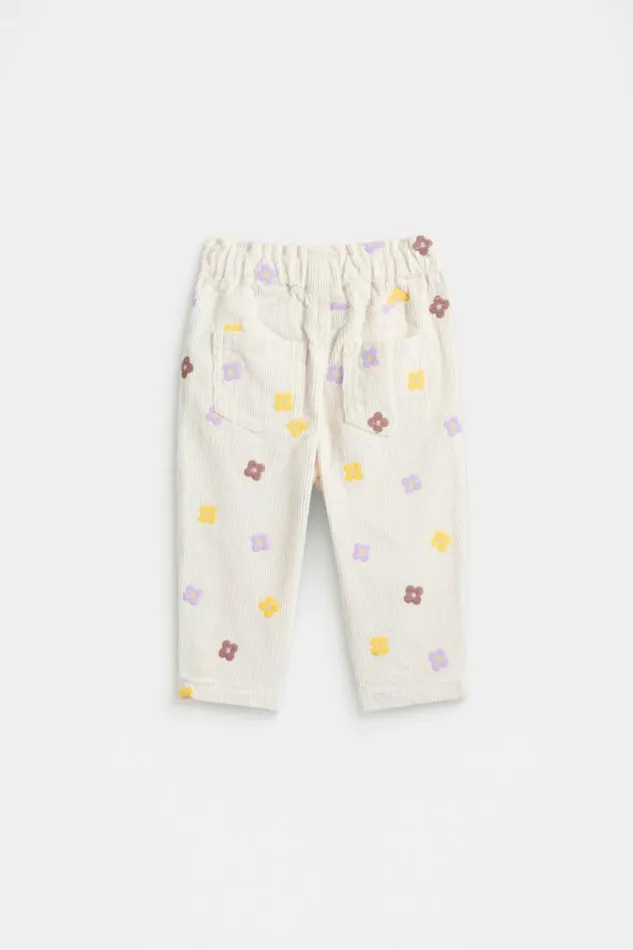 Baby Pants Seed Heritage Embroidered Cord Pant Classic Cream
