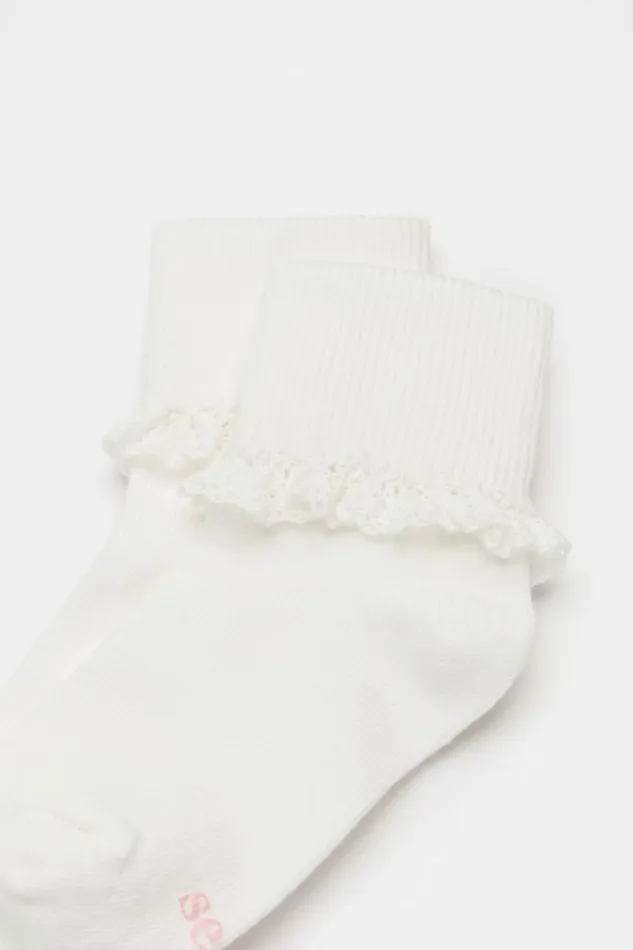 Baby Socks Seed Heritage Baby Frill Sock Vanilla