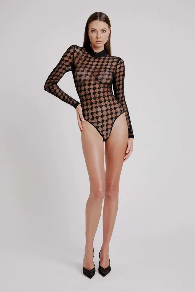 Bardot Bodysuits Women Adoni Mesh Bodysuit In Black Black