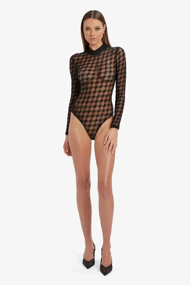 Bardot Bodysuits Women Adoni Mesh Bodysuit In Black Black