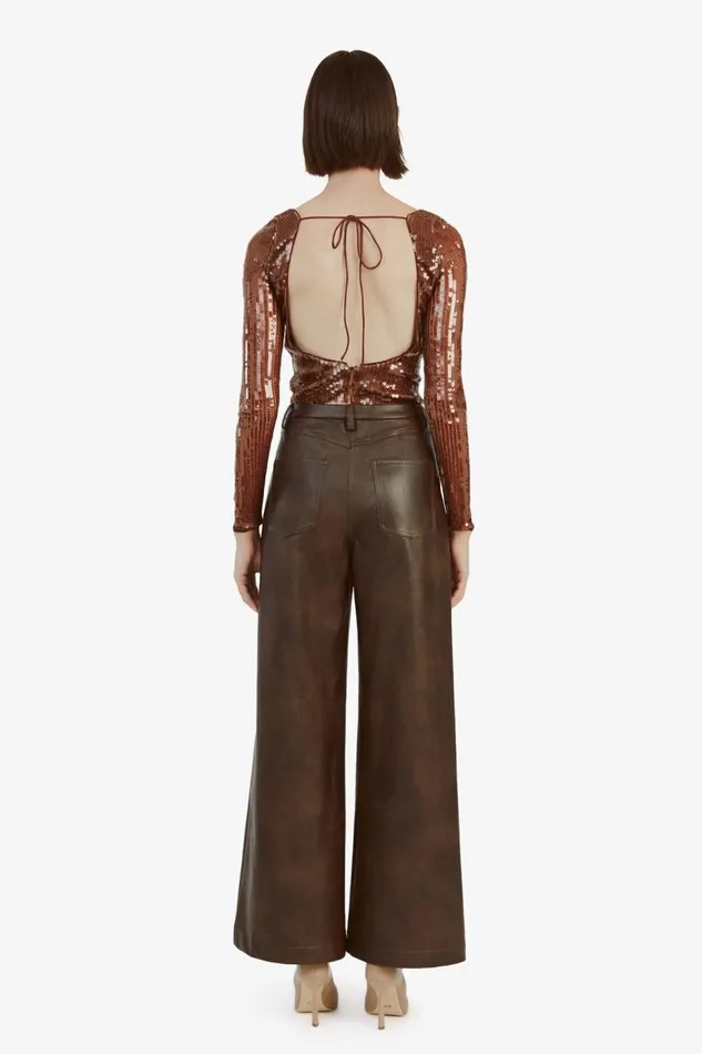 Bardot Bodysuits Women Brenna Sequin Bodysuit In Chocolate Chocolate Bardot Bodysuits Women Brenna Sequin Bodysuit In Chocolate Chocolate