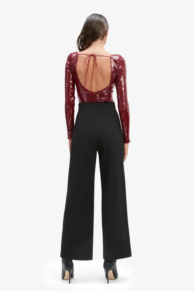 Bardot Bodysuits Women Verona Sequin Bodysuit In Burgundy Burgundy