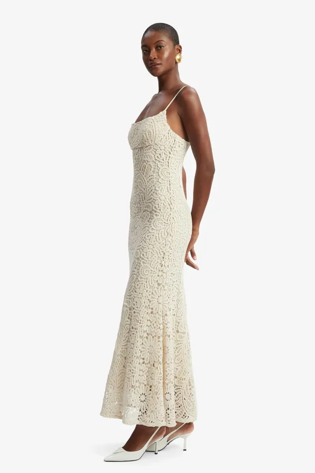 Bardot Day To Night Dresses Women Adoni Crochet Midi Dress In Lght Beige Lght Beige Bardot Day To Night Dresses Women Adoni Crochet Midi Dress In Lght Beige Lght Beige