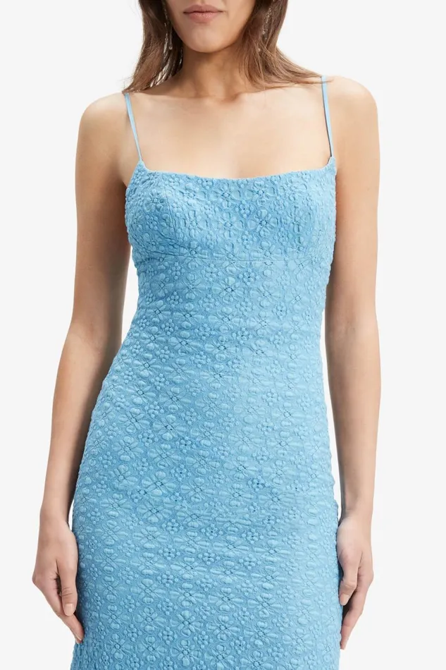 Bardot Day To Night Dresses Women Adoni Mesh Midi Dress In Mid Blue Mid Blue Bardot Day To Night Dresses Women Adoni Mesh Midi Dress In Mid Blue Mid Blue