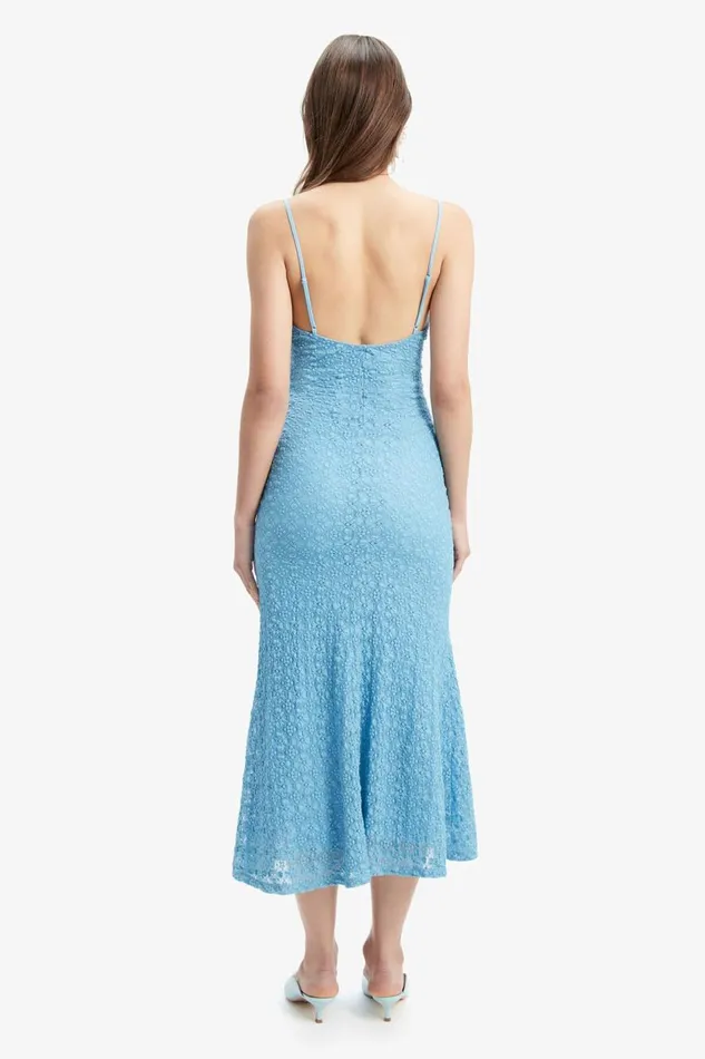 Bardot Day To Night Dresses Women Adoni Mesh Midi Dress In Mid Blue Mid Blue Bardot Day To Night Dresses Women Adoni Mesh Midi Dress In Mid Blue Mid Blue