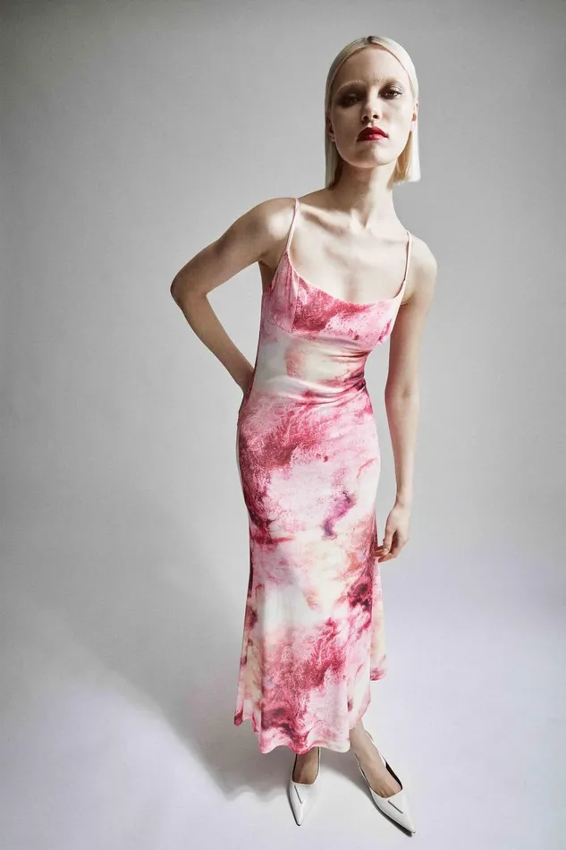 Bardot Day To Night Dresses Women Adoni Printed Mesh Midi Dress In Pink T Dye Pink T Dye Bardot Day To Night Dresses Women Adoni Printed Mesh Midi Dress In Pink T Dye Pink T Dye