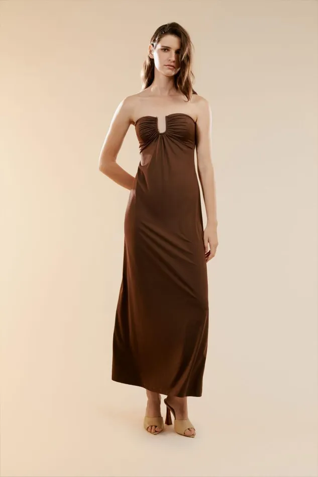 Bardot Day To Night Dresses Women Carolena Maxi Knit Dress In Chocolate Chocolate Bardot Day To Night Dresses Women Carolena Maxi Knit Dress In Chocolate Chocolate