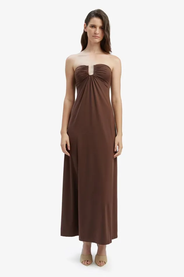Bardot Day To Night Dresses Women Carolena Maxi Knit Dress In Chocolate Chocolate Bardot Day To Night Dresses Women Carolena Maxi Knit Dress In Chocolate Chocolate