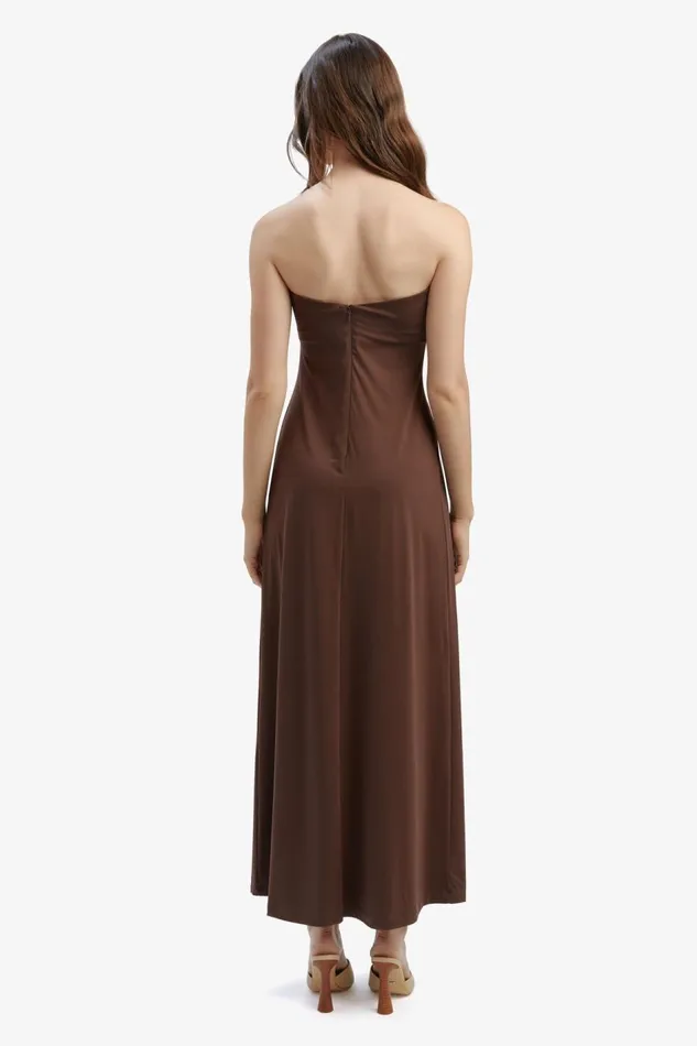 Bardot Day To Night Dresses Women Carolena Maxi Knit Dress In Chocolate Chocolate Bardot Day To Night Dresses Women Carolena Maxi Knit Dress In Chocolate Chocolate