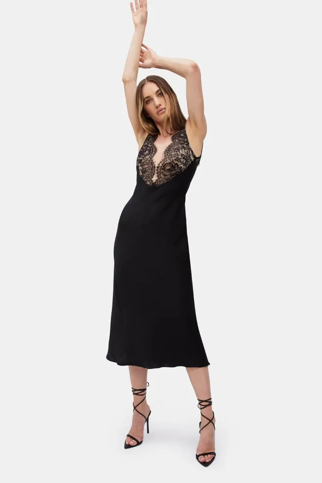 Bardot Day To Night Dresses Women Hayden Lace Slip Dress In Black Black Bardot Day To Night Dresses Women Hayden Lace Slip Dress In Black Black