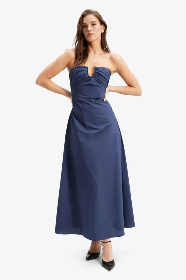 Bardot Day To Night Dresses Women Lora Poplin Maxi Dress In Navy Navy Bardot Day To Night Dresses Women Lora Poplin Maxi Dress In Navy Navy
