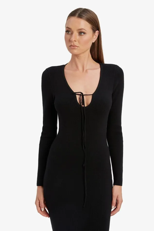 Bardot Day To Night Dresses Women Verona Knit Midi Dress In Black Black Bardot Day To Night Dresses Women Verona Knit Midi Dress In Black Black