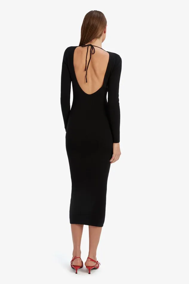 Bardot Day To Night Dresses Women Verona Knit Midi Dress In Black Black Bardot Day To Night Dresses Women Verona Knit Midi Dress In Black Black