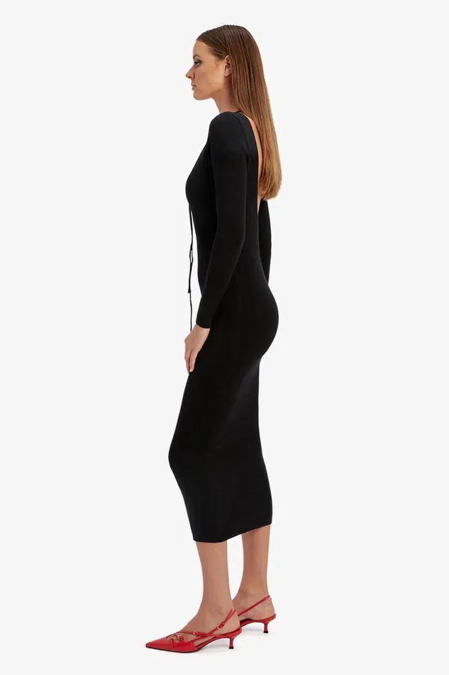 Bardot Day To Night Dresses Women Verona Knit Midi Dress In Black Black Bardot Day To Night Dresses Women Verona Knit Midi Dress In Black Black