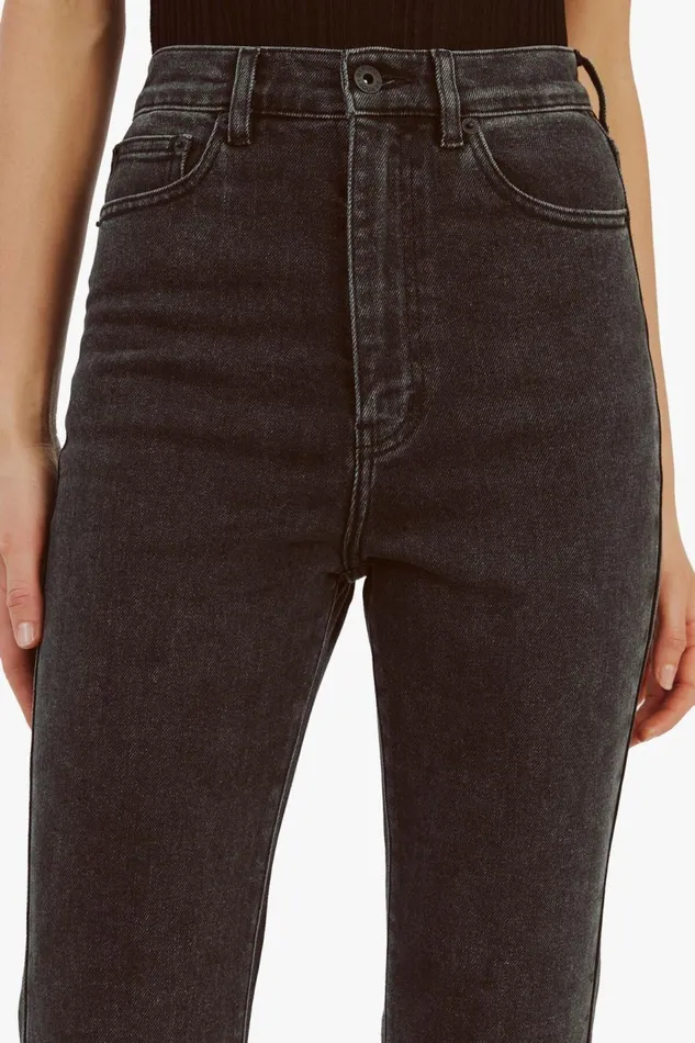 Bardot Flare Jean Women Heidi Flared Cropped Leg In Washed Black Washed Black