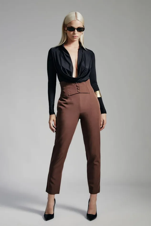 Bardot Pants Women Corset Pant In Chocolate Chocolate
