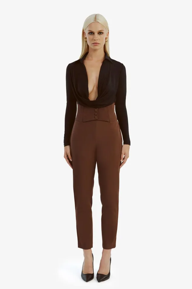 Bardot Pants Women Corset Pant In Chocolate Chocolate