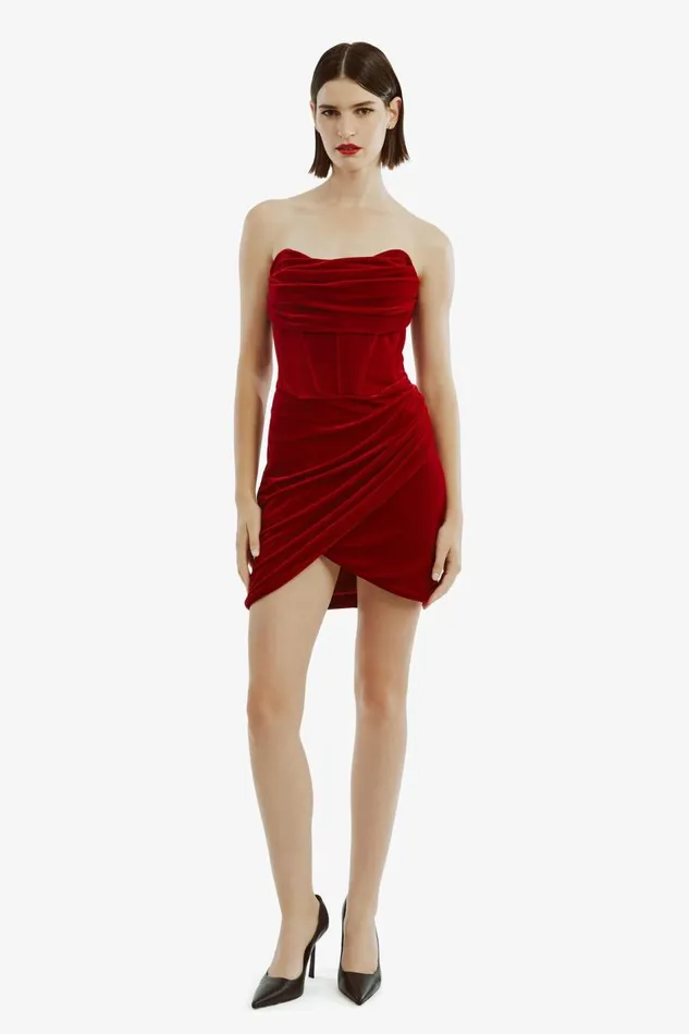 Bardot Party Dresses Women Claudette Mini Dress In Deep Red Deep Red Bardot Party Dresses Women Claudette Mini Dress In Deep Red Deep Red