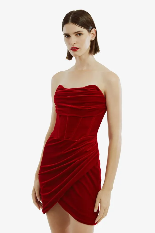 Bardot Party Dresses Women Claudette Mini Dress In Deep Red Deep Red Bardot Party Dresses Women Claudette Mini Dress In Deep Red Deep Red