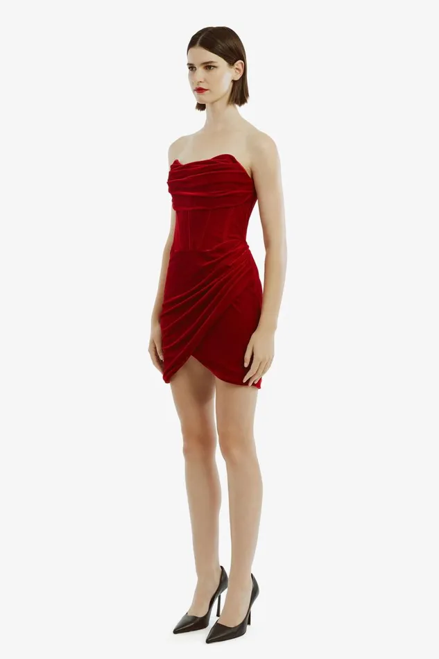 Bardot Party Dresses Women Claudette Mini Dress In Deep Red Deep Red Bardot Party Dresses Women Claudette Mini Dress In Deep Red Deep Red