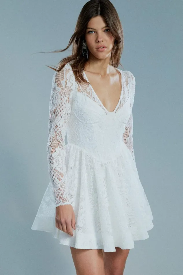 Bardot Party Dresses Women Ellie Lace Corset Dress In Ivory Ivory