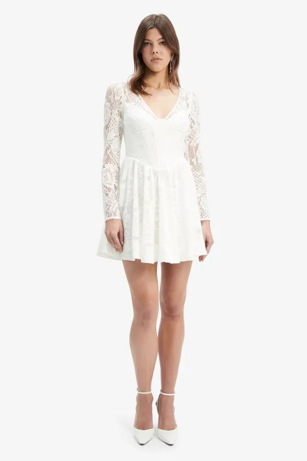 Bardot Party Dresses Women Ellie Lace Corset Dress In Ivory Ivory Bardot Party Dresses Women Ellie Lace Corset Dress In Ivory Ivory