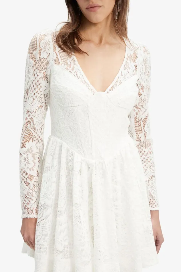 Bardot Party Dresses Women Ellie Lace Corset Dress In Ivory Ivory Bardot Party Dresses Women Ellie Lace Corset Dress In Ivory Ivory