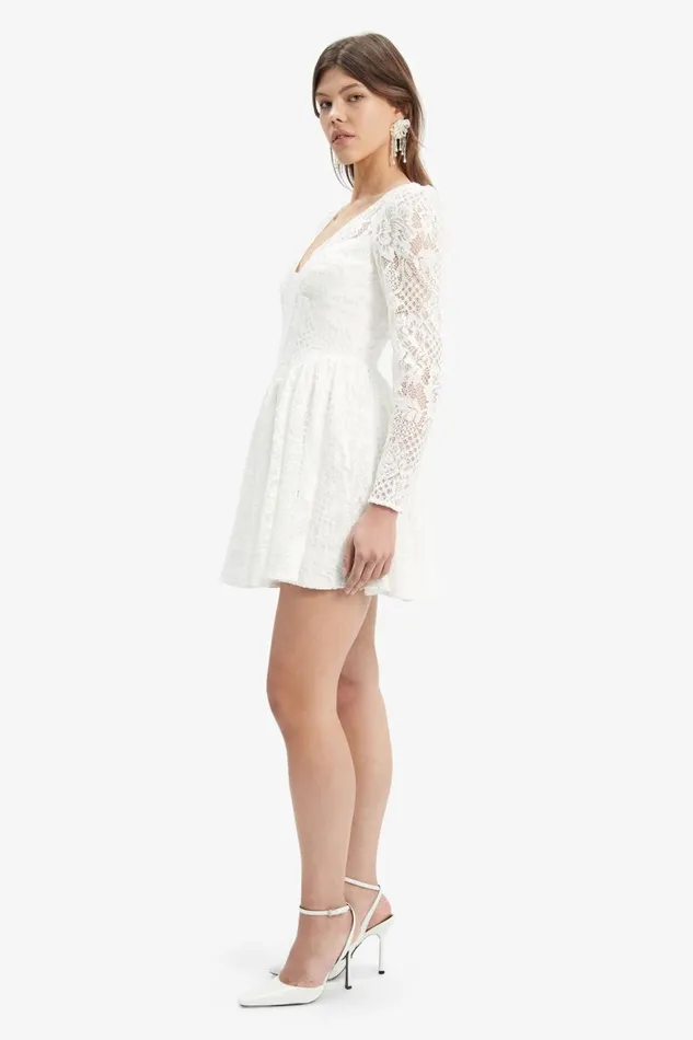 Bardot Party Dresses Women Ellie Lace Corset Dress In Ivory Ivory Bardot Party Dresses Women Ellie Lace Corset Dress In Ivory Ivory