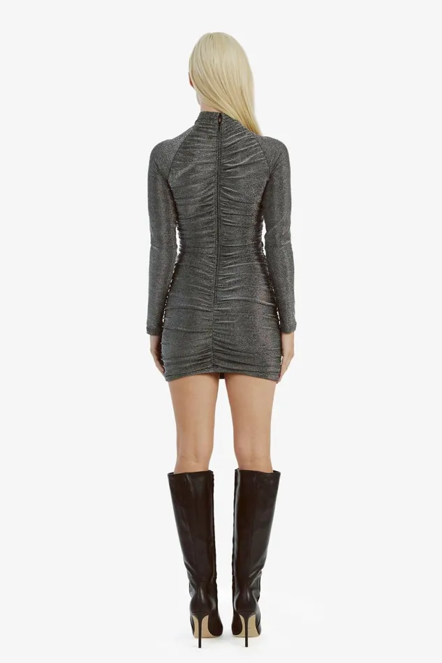 Bardot Party Dresses Women Evalina Lurex Mini Dress In Silver Lurex Silver Lurex Bardot Party Dresses Women Evalina Lurex Mini Dress In Silver Lurex Silver Lurex